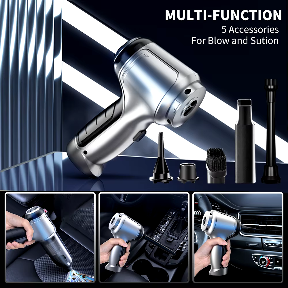 Handheld Mini Air Blower/Car Vacuum Cleaner, Rechargeable Electric Air Duster/Vacuums with Brushless Motor