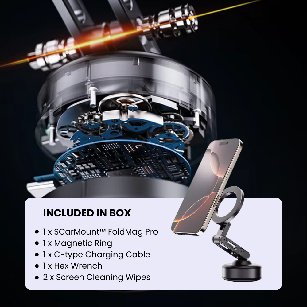 360° Electric Vacuum Magnetic Car Phone Holder - Ultra Strong Suction Adjustable Mount for All Smartphones & iPhone Models