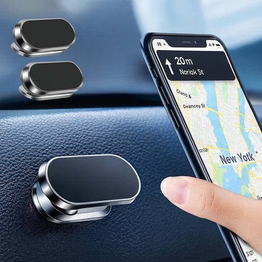 Strong Magnetic Car Phone Mount for Dashboard - Includes 4 Metal Plates, Universal Phone Holder for iPhone Samsung