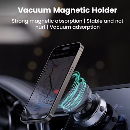 Upgraded Magnetic Car Phone Mount, 360° Adjustable Vacuum Suction for Car/Gym/Mirror, Fits Magsafe iPhone 16-12 & Android (Strong Hold)
