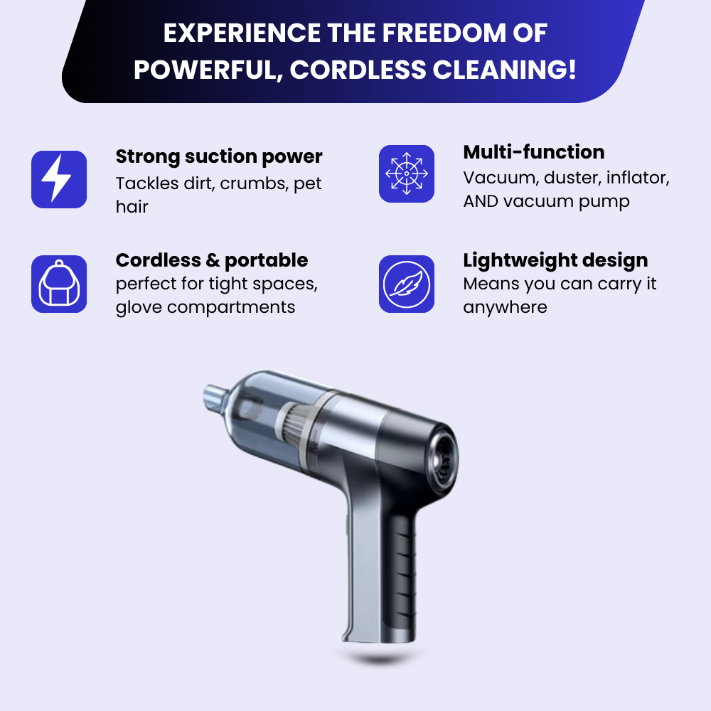 Handheld Mini Air Blower/Car Vacuum Cleaner, Rechargeable Electric Air Duster/Vacuums with Brushless Motor