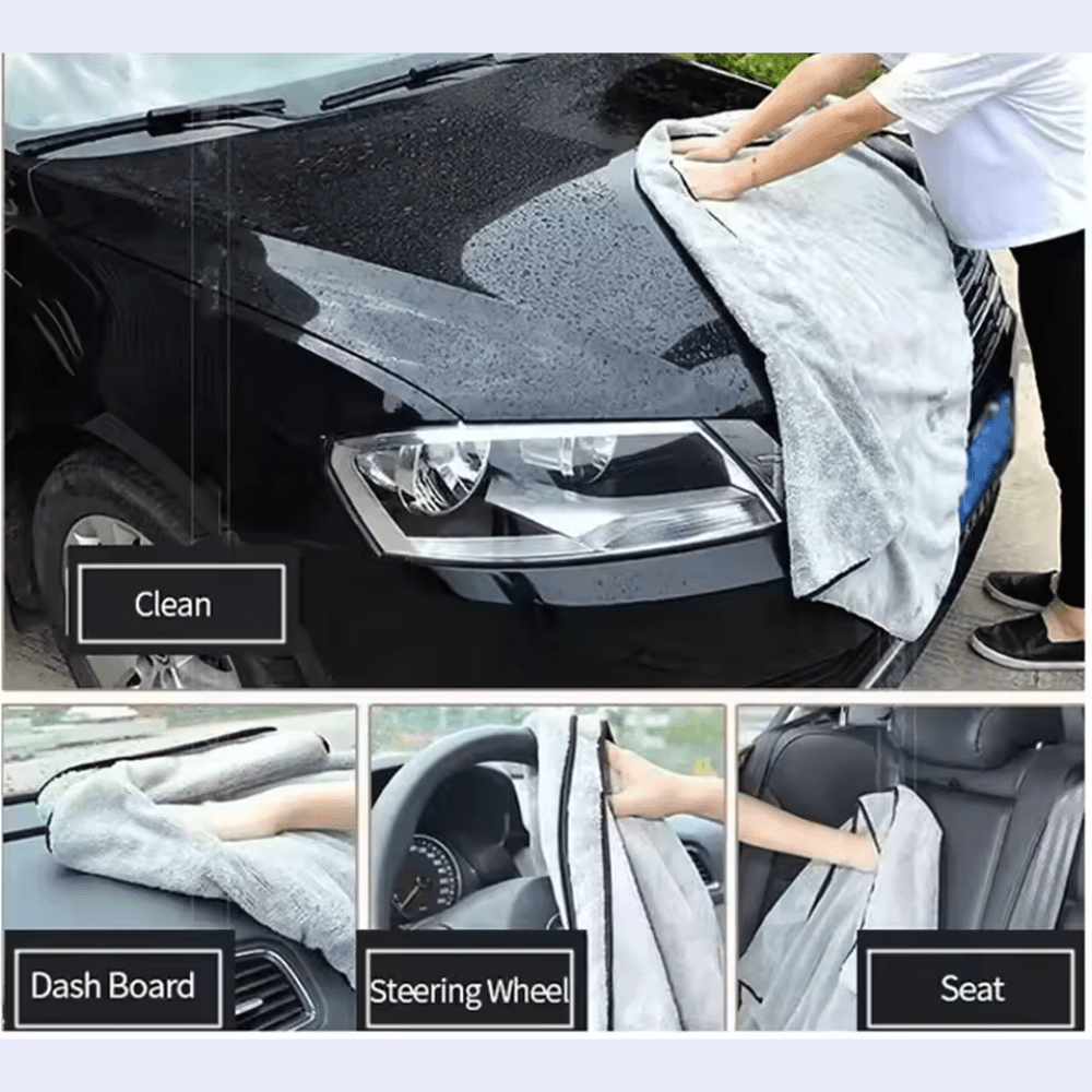 PFM Terry Weave Microfiber Car Drying Towel – Ultra-Absorbent, Double-Sided for Spotless Finish