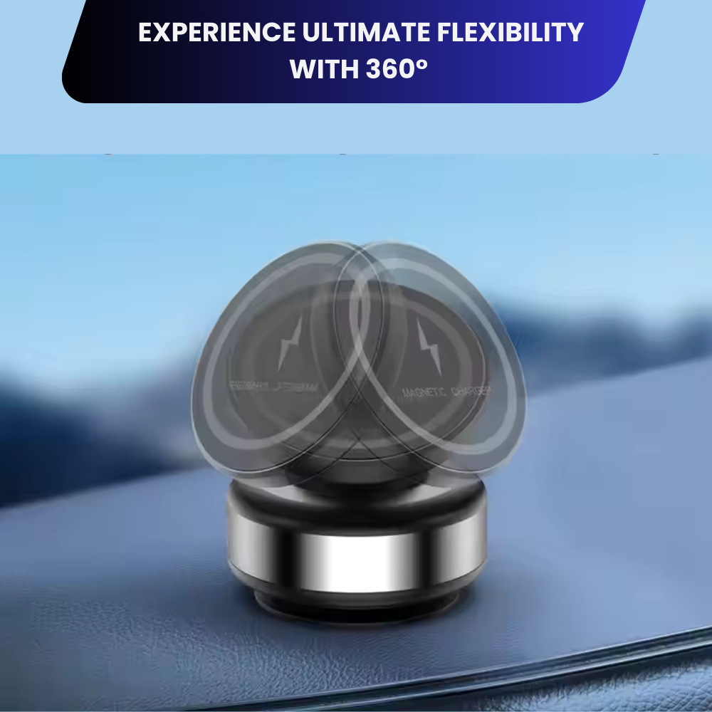 MagSafe Car Mount - 360° Adjustable N52 Magnetic Holder with Super Suction for Windshield/Dashboard, Compatible with iPhone