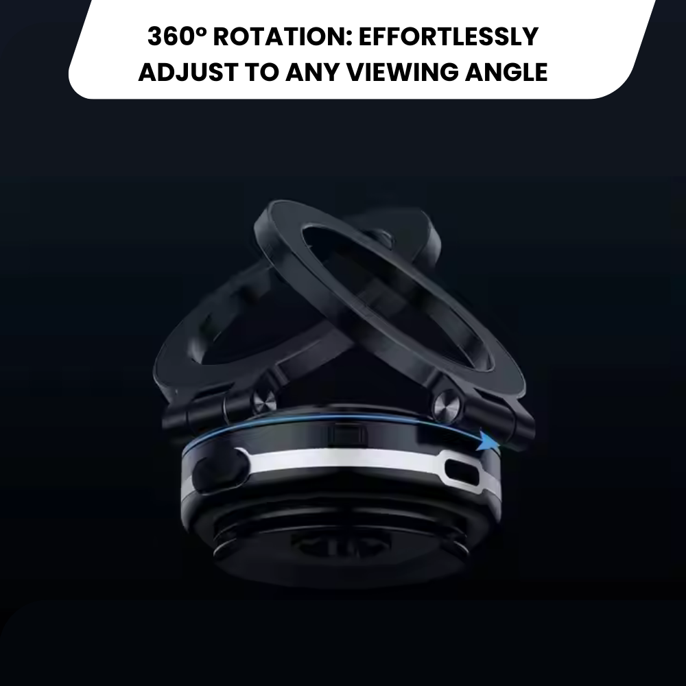 Vacuum Magnetic Car Phone Mount, 360° Rotatable & Stable, Strong Suction for Car & All Smooth Surfaces, Compatible with All Phone Types