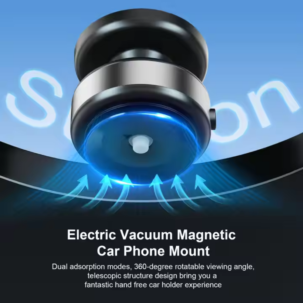 MagSafe Car Mount - 360° Adjustable N52 Magnetic Holder with Super Suction for Windshield/Dashboard, Compatible with iPhone
