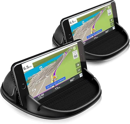 Car Phone Mount with Silicone Pad, Non-Slip Dashboard Phone Holder for iPhone Samsung Android Smartphones GPS