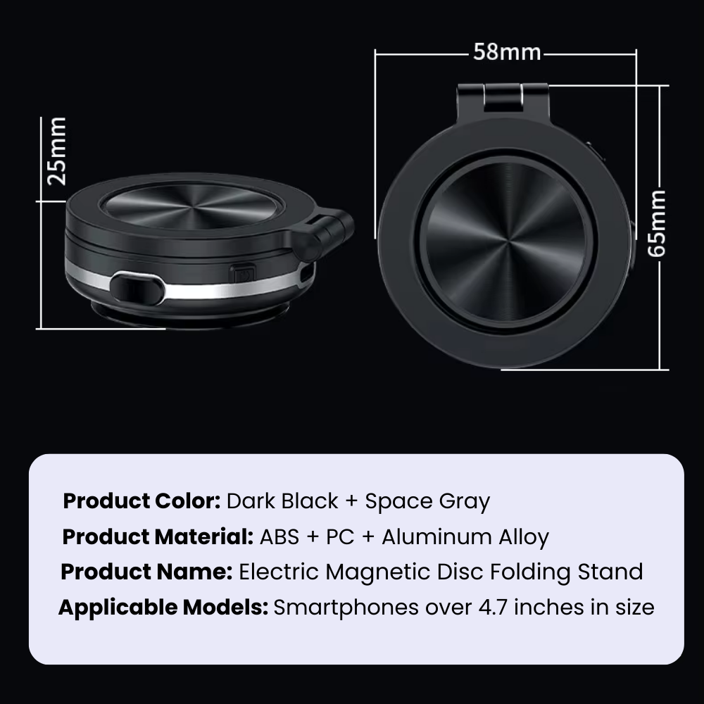 Vacuum Magnetic Car Phone Mount, 360° Rotatable & Stable, Strong Suction for Car & All Smooth Surfaces, Compatible with All Phone Types