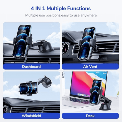 2025 Upgraded Car Phone Holder, Cell Phone Holder for Car Mount for Dashboard Windshield Air Vent Long Arm Thick Case