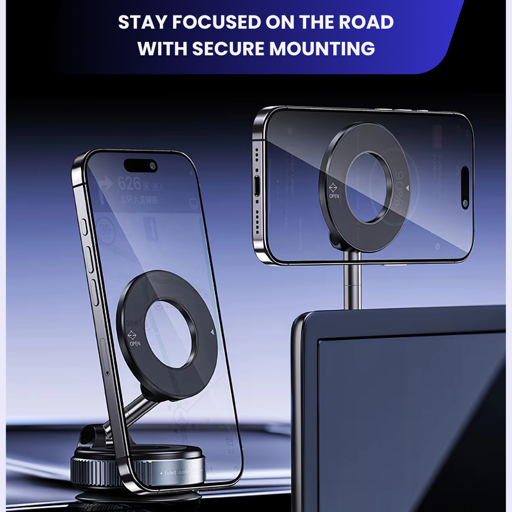Magnetic Car Phone Holder for Magsafe – 98LBS Ultra Suction, 360° Adjustable Mount for iPhone 16/15/14/13/12 Pro Max & Plus