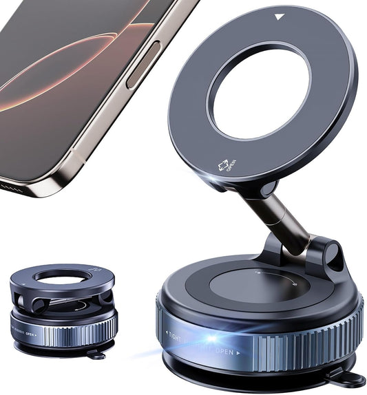 Magnetic Car Phone Holder for Magsafe – 98LBS Ultra Suction, 360° Adjustable Mount for iPhone 16/15/14/13/12 Pro Max & Plus