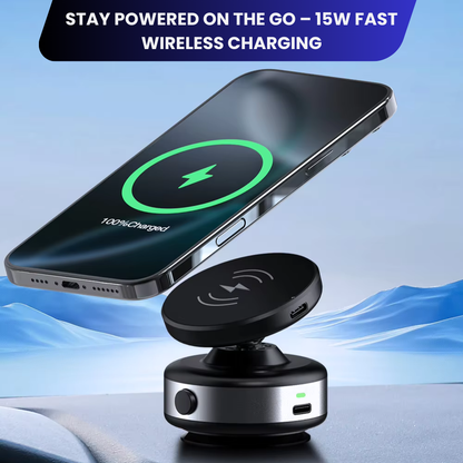 MagSafe Car Mount - 360° Adjustable N52 Magnetic Holder with Super Suction for Windshield/Dashboard, Compatible with iPhone