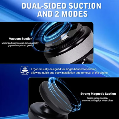 Upgraded Magnetic Car Phone Mount, 360° Adjustable Vacuum Suction for Car/Gym/Mirror, Fits Magsafe iPhone 16-12 & Android (Strong Hold)