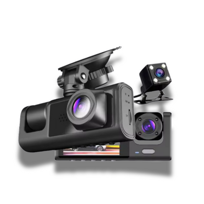 Dash Cam Front and Rear Inside, 1080P FHD Three Channels Dash Camera for Cars, WDR, G Sensor, Loop Recording, Parking Monitor, 24 Hours Recording